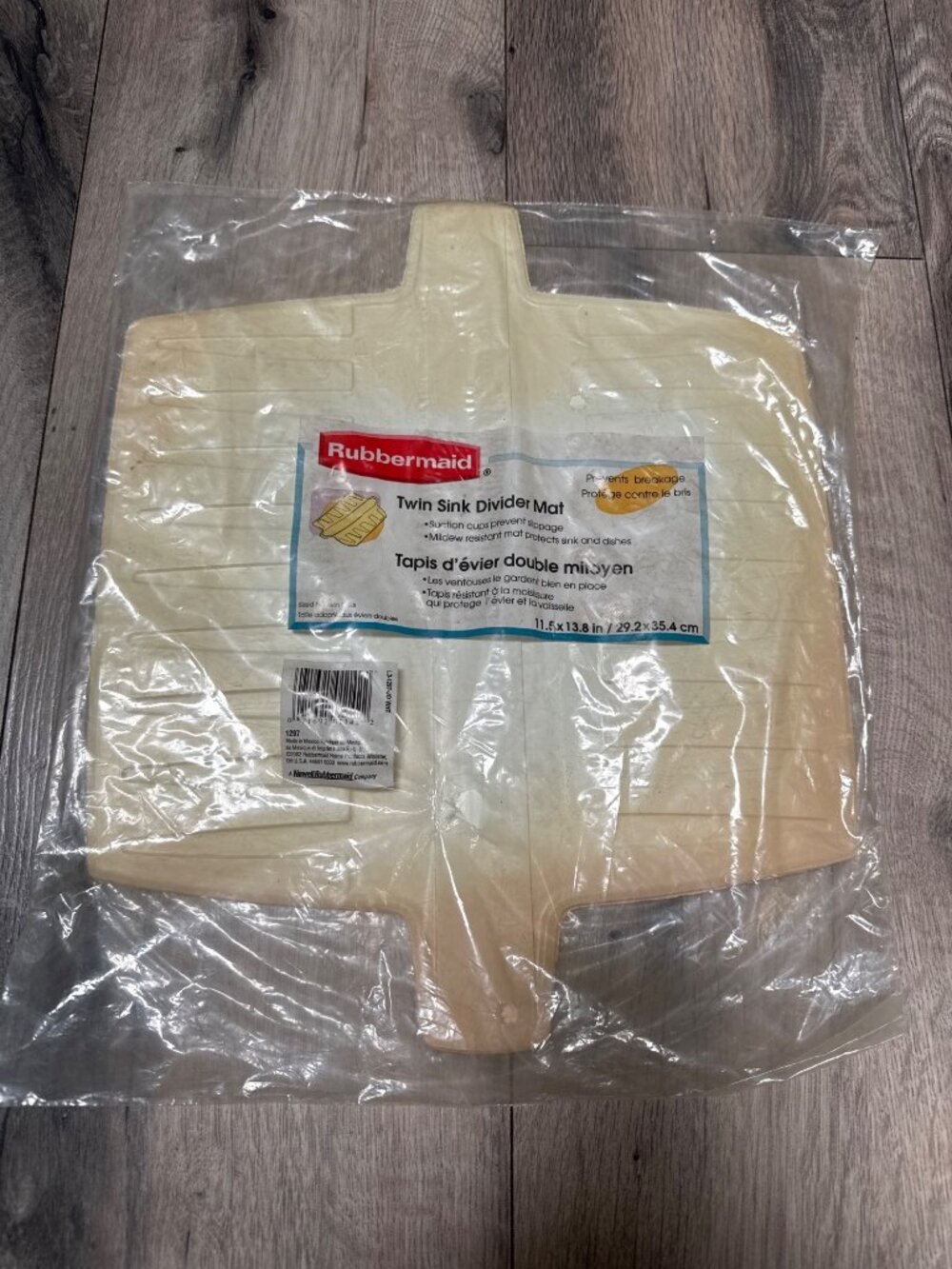 Rubbermaid 2002 Twin Sink Divider Mat READ 11.5" X 13.8" Mildew Resistant Suctio